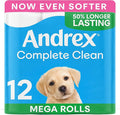 Andrex Complete Clean 12 Mega Toilet Rolls= 18 Standard Toilet Rolls